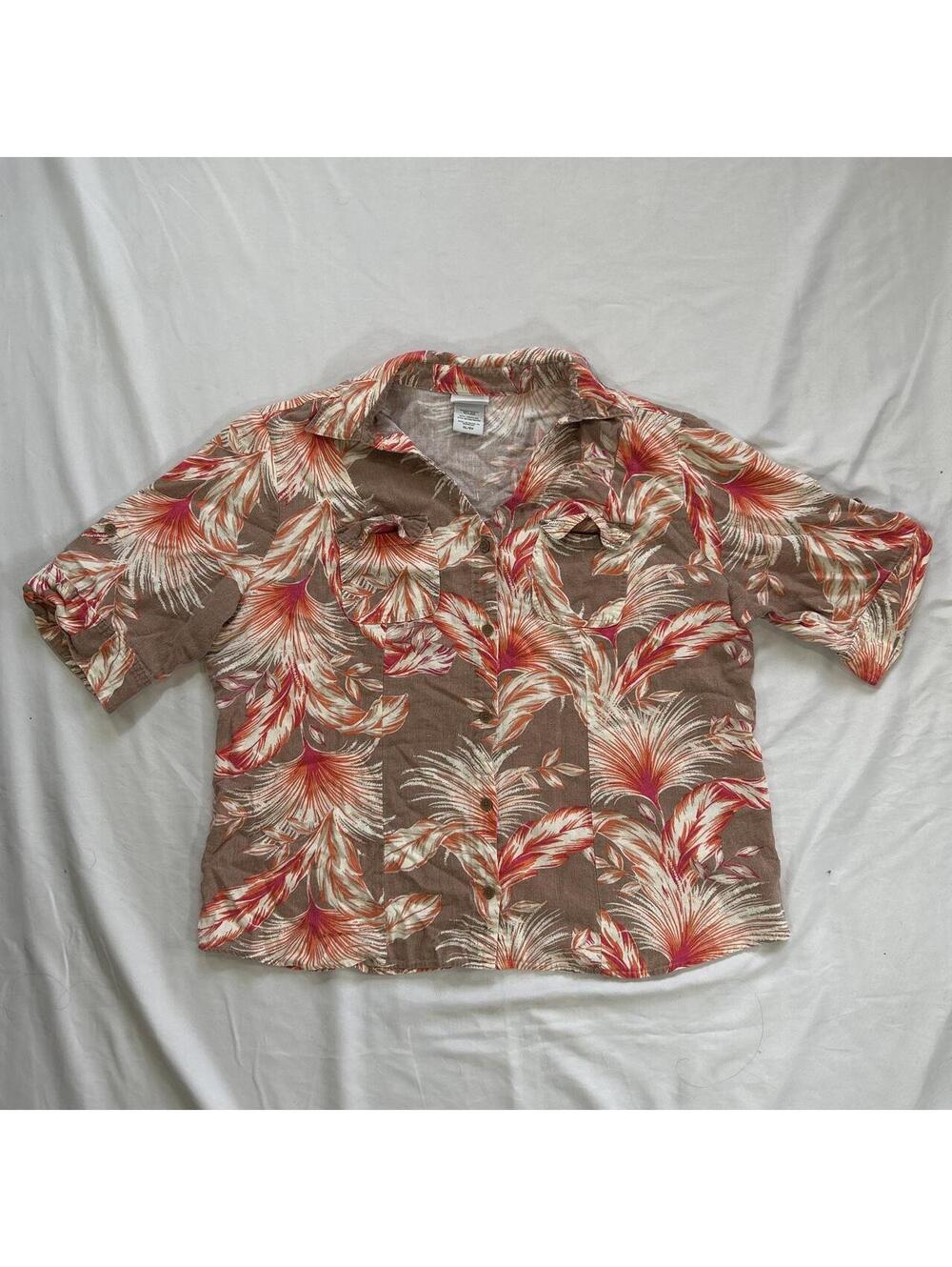 Jaclyn Smith Men's Brown and Orange Shirt